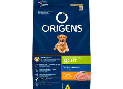 Ração Seca Origens Premium Especial Light Frango e Cereais — Porte Médio e Grande