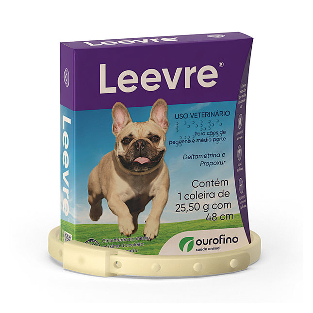 Coleira Antipulgas e Carrapatos Leevre 48 cm – Cães Porte Pequeno/Médio