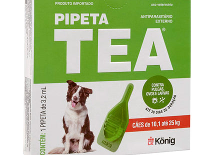 Pipeta TEA Antipulgas para Cães 10,1–25 kg (3,2 ml) Kit com 3 unidades