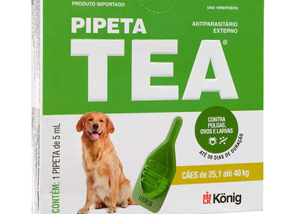 Pipeta TEA Antipulgas para Cães 25,1–40 kg (5 ml) Kit com 3 unidades