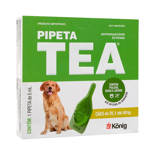 Pipeta TEA Antipulgas para Cães 25,1–40 kg (5 ml) Kit com 3 unidades