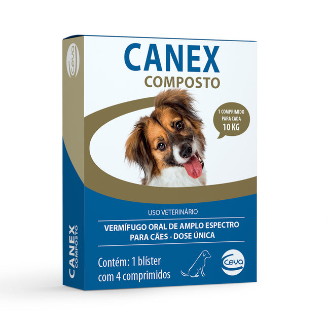 Canex Composto 4 Comprimidos – Vermífugo Canino