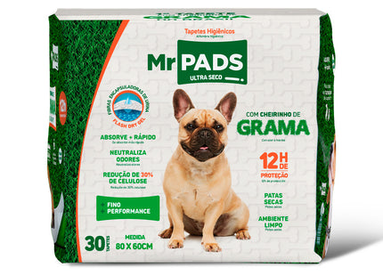 Tapete Higiênico Mr. Pads Grama 80 cm x 60 cm (30 un)