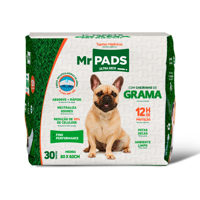 Tapete Higiênico Mr. Pads Grama 80 cm x 60 cm (30 un)