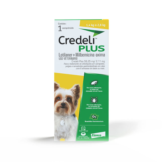 Credeli Plus 56,25 mg – Antiparasitário Oral para Cães de 1,4 a 2,8 kg