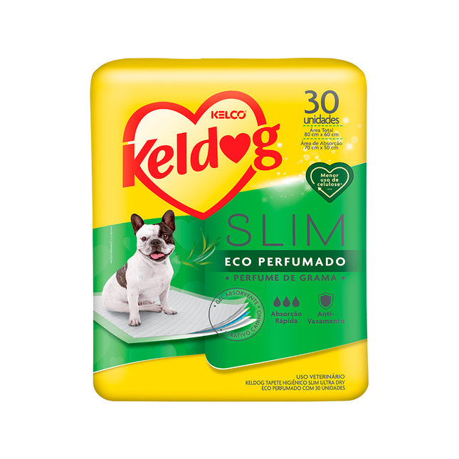 Tapete Higiênico Keldog Slim Ultra Dry Eco Perfumado 80 cm x 60 cm (30 un)