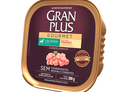 Ração úmida GranPlus Gourmet Patê Cães Sênior Sabor Frango – 300 g