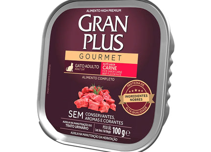 Ração Úmida GranPlus Gourmet Patê Gatos Adultos Sabor Carne 100 g
