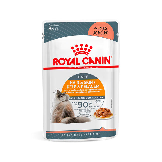 Royal Canin Hair & Skin Wet 85 g – Ração Úmida para Gatos Adultos