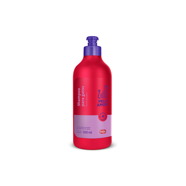 Shampoo Ibasa Pelo Amor para Gatos 500 mL – Limpeza Suave e Brilho para Pelagem