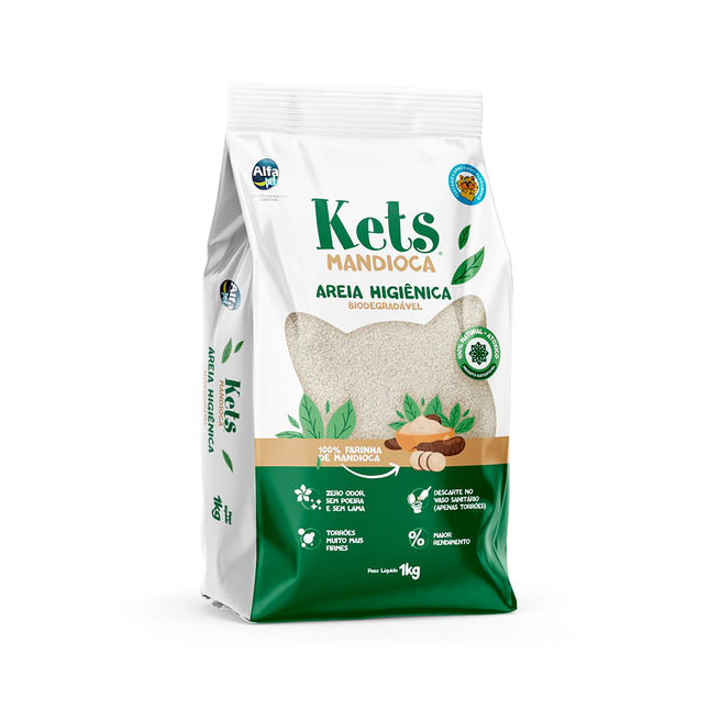 Granulado Higiênico Kets – Extrato de Mandioca 1 kg e 4 kg