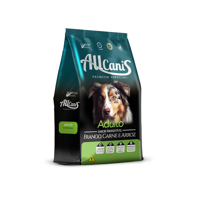 Ração Allcanis Adulto – Frango, Carne e Arroz 15 kg