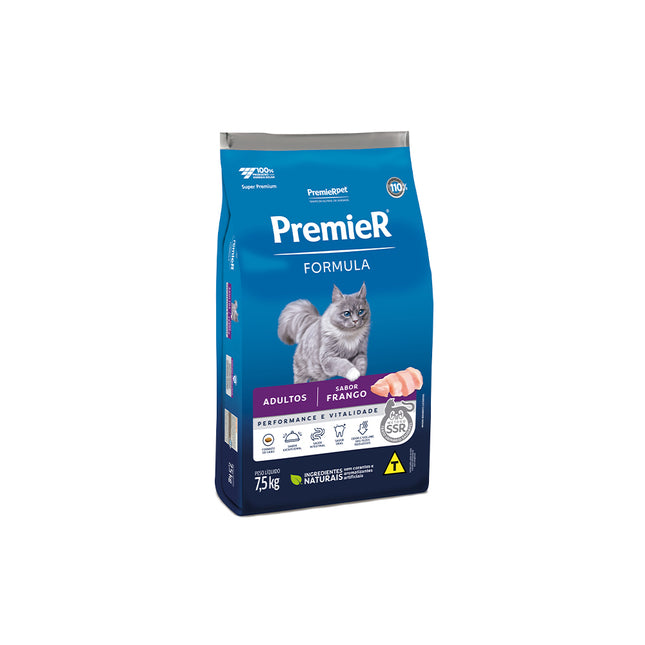 PremieR Fórmula Ração Gatos Adultos Sabor Frango – 7,5 kg
