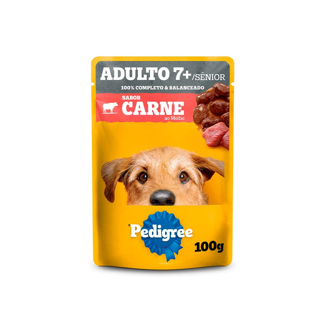 Ração Úmida Pedigree Sachê Adulto (7+ anos) Carne ao Molho – 100 g