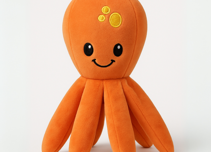 Brinquedo Pelúcia Polvo Laranja – Savana Pet 16 cm com Apito