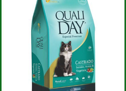 Ração Seca Qualiday Salmão para Gatos Castrados