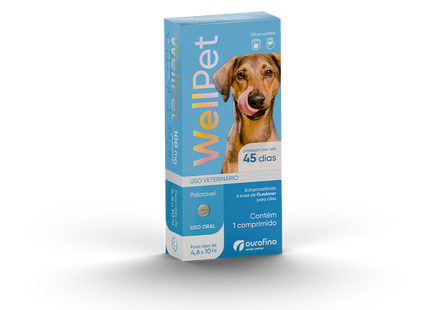 Wellpet 100 mg – Antipulgas e Carrapatos para Cães de 4,6 a 10 kg