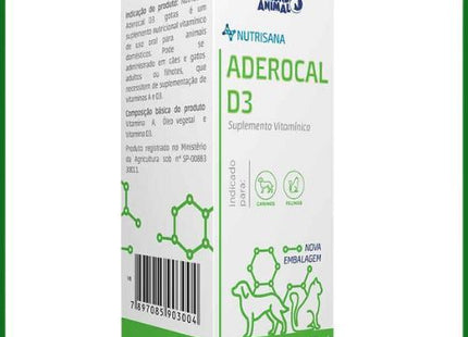 Suplemento Vitamínico Inove Aderocal D3 20ml para Cães e Gatos