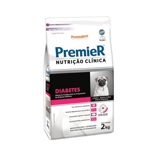 Ração Seca Medicamentosa Premier Nutrição Clínica Diabetes para Cachorros de Porte Pequeno