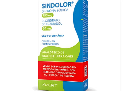 Sindolor 750 mg/60 mg C/10 Comprimidos – Analgésico Veterinário AVERT