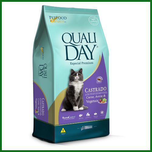 Ração Seca Qualiday Carne para Gatos Castrados