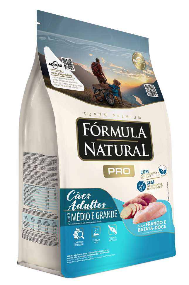 Ração Fórmula Natural Pró Frango e Batata Doce para Cães Adultos Médio/Grande