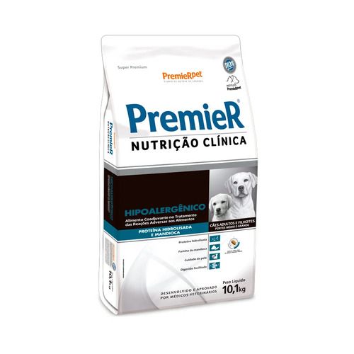 Ração Seca Premier Nutrição Clínica Hipoalergênica Proteína Hidrolisada para Cachorros de Porte Médio e Grande