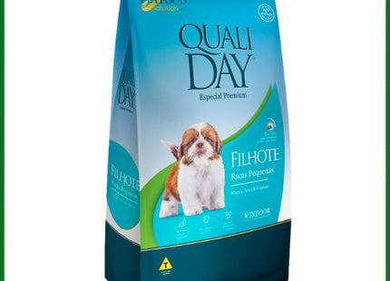 Ração Seca Qualiday Mini Bits Vegetais para Cachorros Filhotes de Porte Pequeno