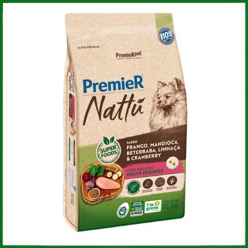 Ração Seca Premier Nattu Mandioca para Cachorros Adultos de Porte Pequeno
