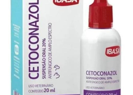 Antifúngico Ibasa Cetoconazol Suspensão Oral 20% para Cães e Gatos