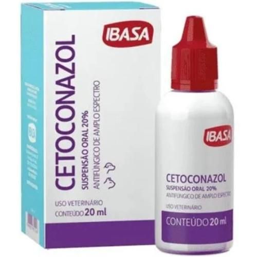Antifúngico Ibasa Cetoconazol Suspensão Oral 20% para Cães e Gatos