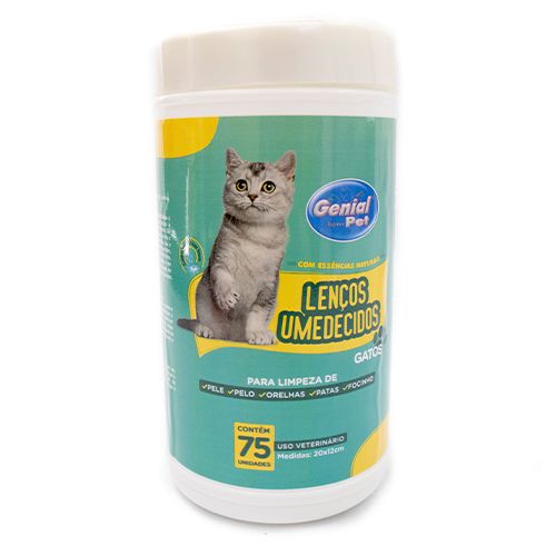 Lenço Umedecido Genial Pet para Gatos