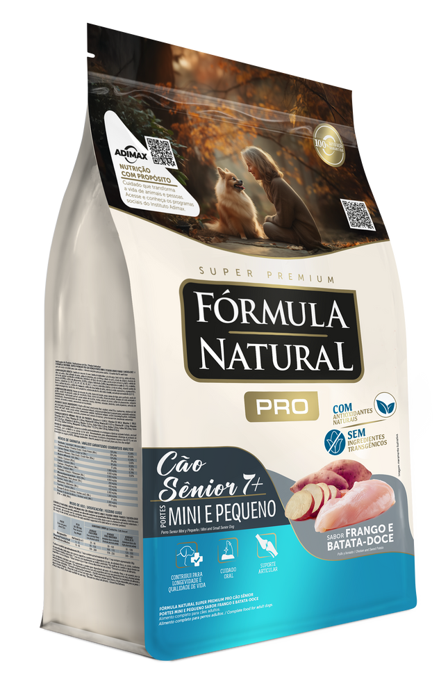 Fórmula Natural Pró Super Premium Frango & Batata Doce – Sênior Mini/Pequeno