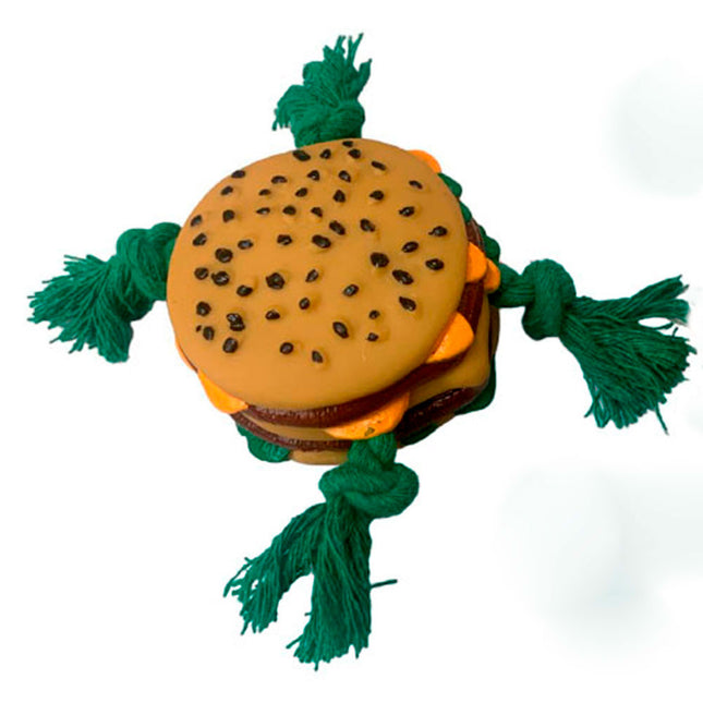X-Burguer com Corda – Brinquedo Mordedor para Cães PetGrows