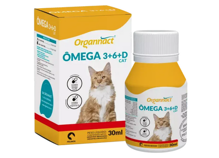 Organnact Ômega Cat 30 ml – Suplemento Ômega 3+6+D para Gatos