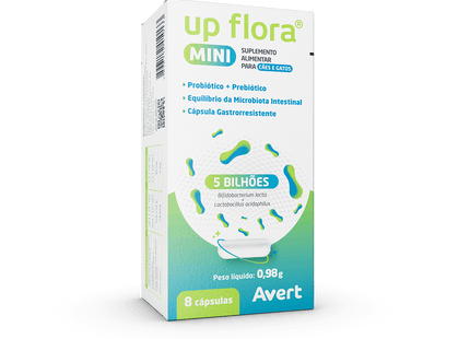Up Flora Mini – Suplemento Probiótico & Prebiótico para Cães e Gatos