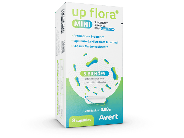 Up Flora Mini – Suplemento Probiótico & Prebiótico para Cães e Gatos