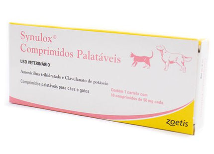 Antibiótico Zoetis Synulox 50mg para Cães e Gatos