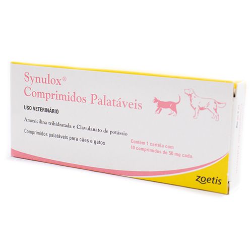 Antibiótico Zoetis Synulox 50mg para Cães e Gatos