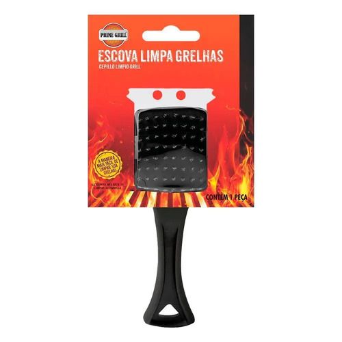 Escova Interbrilho Limpa Grelhas Prime Grill para Cachorros e Gatos