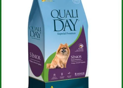 Ração Seca Qualiday Mini Bits Vegetais para Cachorros Sênior de Porte Pequeno