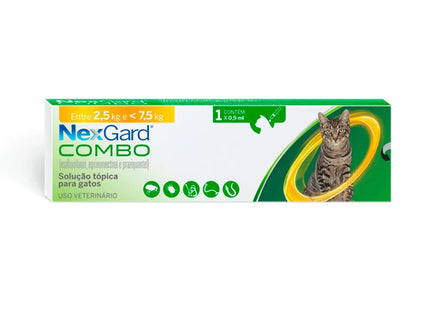 NexGard Combo Gatos – solução tópica para diversas faixas de peso (0,4 ml / 0,9 ml / 1,5 ml)