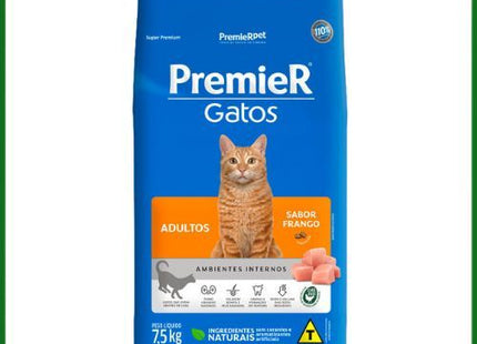 Ração Seca Premier Ambiente Interno Frango para Gatos Adultos