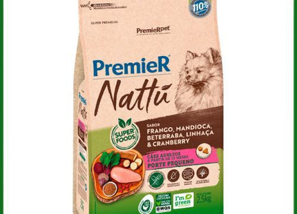 Ração Seca Premier Nattu Mandioca para Cachorros Adultos de Porte Pequeno
