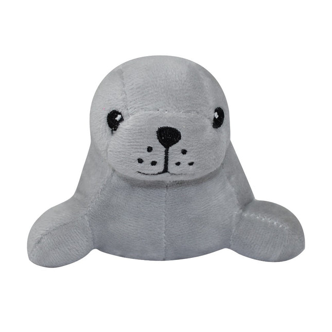 Brinquedo Pelúcia Foca Cinza – Savana Pet 18 cm com Apito