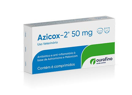 Anti-inflamatório Ourofino Azicox 2 50mg para Cães