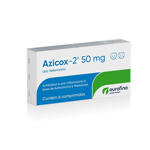 Anti-inflamatório Ourofino Azicox 2 50mg para Cães
