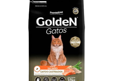 Ração Seca Golden Salmão para Gatos Adultos Castrados