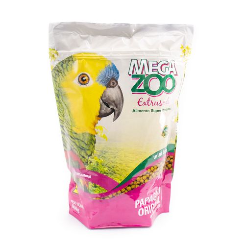 Ração Seca Mega Zoo Extrusada para Papagaios de Porte Pequeno