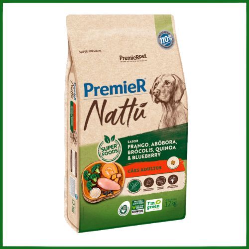 Ração Seca Premier Nattu Abóbora para Cachorros Adultos